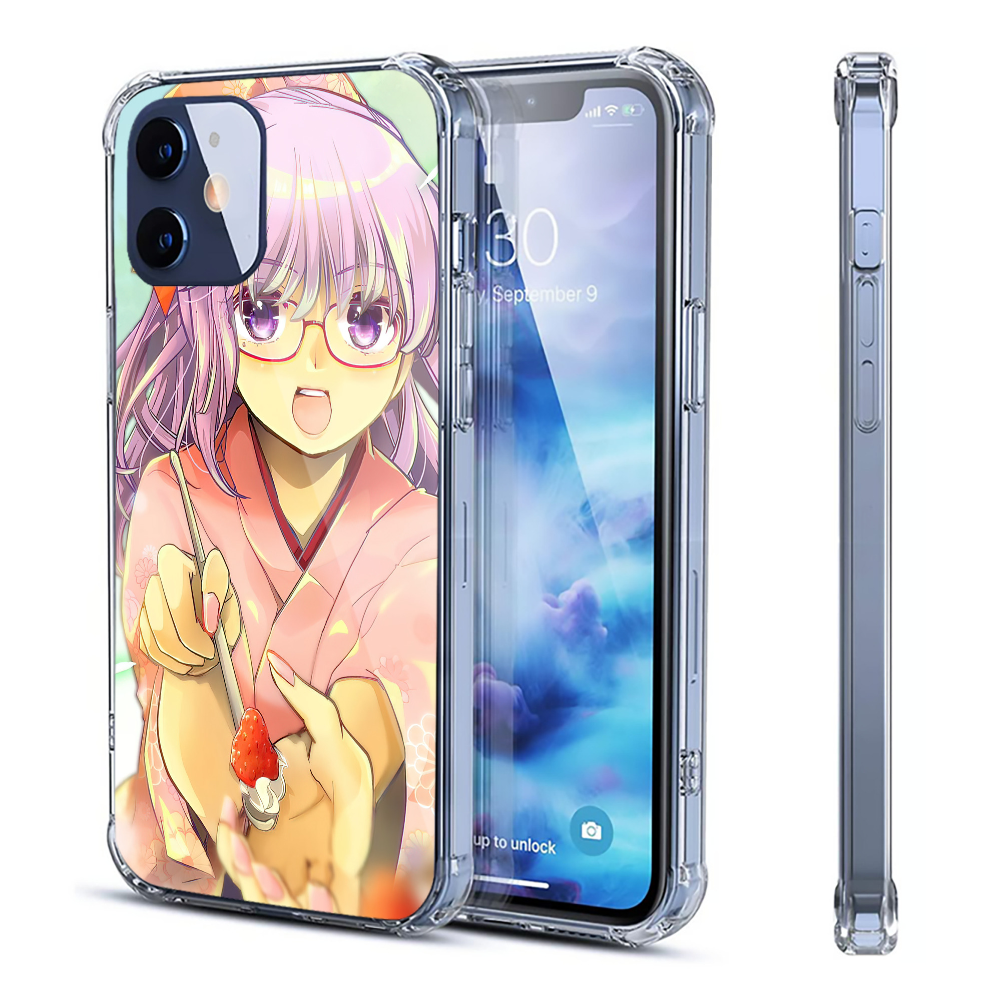 （画像用） ぎんたま 坂田銀時（さかたぎんとき） 神楽 志村新八（しむら しんぱち） GINTAMA Sakata Gintoki Kagura Shimura Shinpachi 【iPhone 12シリーズ対応】透明スマホケース（クリアソフトケース）